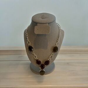 Boutique bracelet, earrings and necklace complete set, red stones, costume